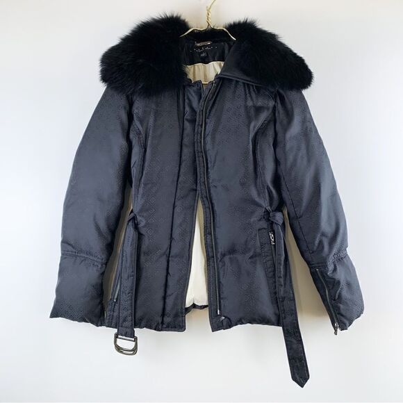 Laundry By Shelli Segal Fur Collar Puffer Goose Down Coat - Picture 1 of 7